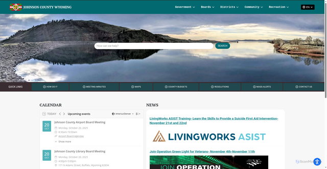 Security scan screenshot of https://www.johnsoncowy.gov/
