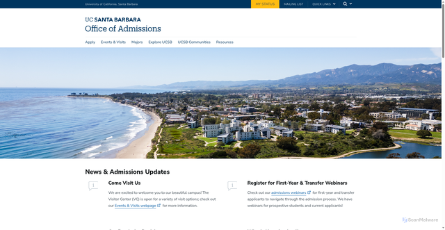 Security scan screenshot of https://admissions.sa.ucsb.edu/