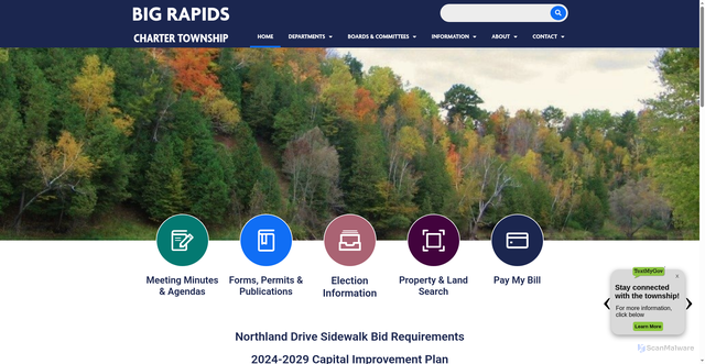 Security scan screenshot of https://bigrapidstownshipmi.gov/