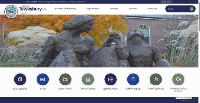 Security scan screenshot of https://tewksbury-ma.gov/