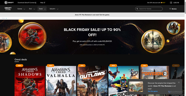 Security scan screenshot of https://store.ubisoft.com/us/black-friday?lang=en_US