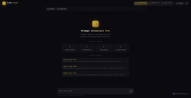 Security scan screenshot of https://prompt-pro-8xr1gunwxk.edgeone.app/