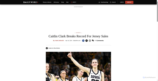 Security scan screenshot of https://www.dailywire.com/news/caitlin-clark-breaks-record-for-jersey-sales