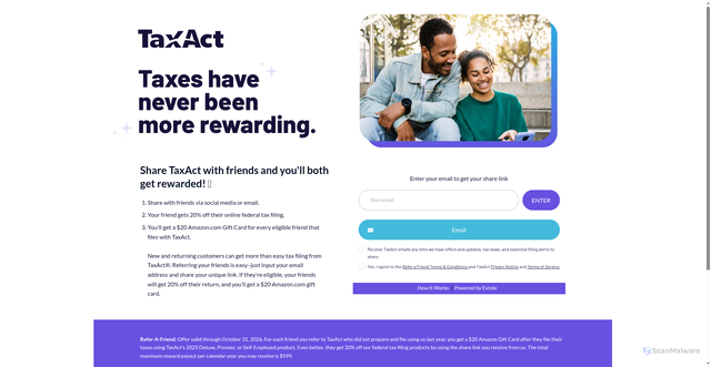 Security scan screenshot of https://refer.taxact.com