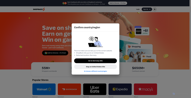 Security scan screenshot of https://shopback.com