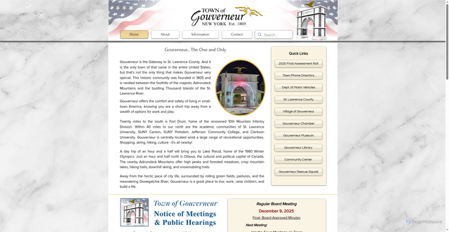 Security scan screenshot of https://www.townofgouverneur.gov/
