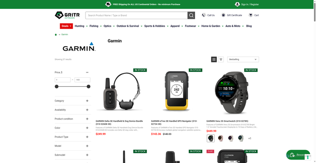Security scan screenshot of https://gritroutdoors.com/garmin/?srsltid=AfmBOorg4ensLt-z7DiFVtu2OOUZuEthJa0A5TwqRlK7bisYhNVfvzuA