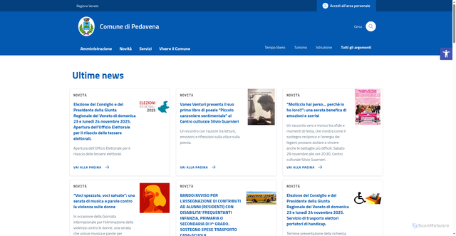 Security scan screenshot of https://comune.pedavena.bl.it/