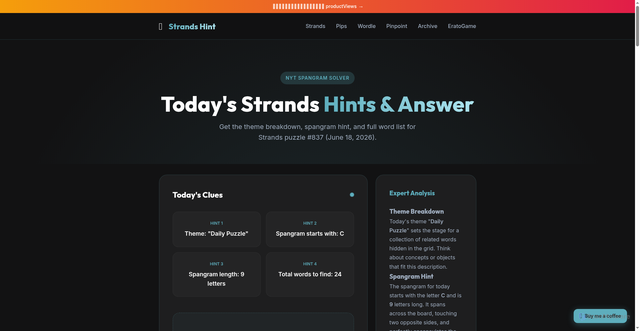 Security scan screenshot of https://strandshint.org/