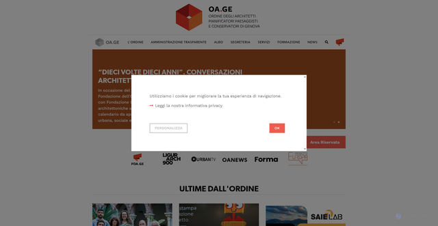 Security scan screenshot of https://ordinearchitetti.ge.it/