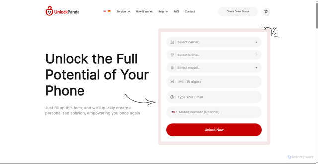 Security scan screenshot of https://unlockpanda.com