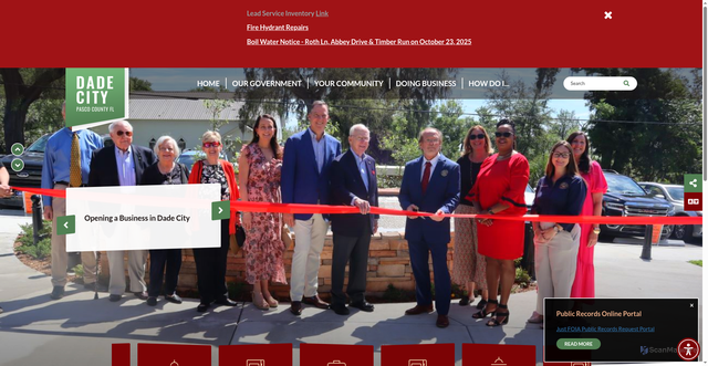 Security scan screenshot of https://dadecityfl.gov/