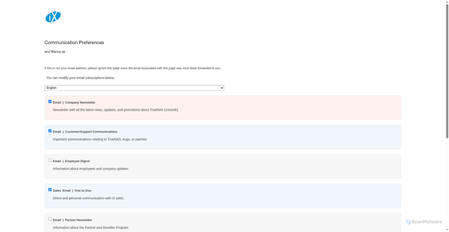 Security scan screenshot of https://email.truenas.com/hs/preferences-center/en/page?data=W2nXS-N30h-GvW4pFl__1ZvftdW3JZ3lL4rh0ZNW38BSWK1XfwbCW3QNQCz2FTn5KW21q5kh41V9JGW2r1qYb1LzkDrW43NyS83Xxd8pW1Z6g413QTlhrW3812N53XGfV3W4hv6-Z36jzzQW3bjDbW2FDp60W2PnbyT3b8KT_W36lgdD2TK1YGW3QxQmL2Tl5x3W1N7Ldh4cNDnpW2CTXby1Bffw1W4hs91b43YH42W2F-F6G2qW0NcW3F5PK-2MN9dWW3_Sm1y2FW1zxW2TMBP11B9xh4W3jqDbz47TcBtW2w12rv4cPQR3W45DXn13VKTfgW3QQsQ84cRr9hW4cQFYR2F-BpFW2y2V--41-6GNW2r09k42RrCW0W2MSNxp2H-qNkW3VSy3f1Sc2LBW2WrHXc2YMv6GW2B11m42zDnNsW4kMxh33XGlHTW3QLbNW1W_NxHW3VMx2J3z2wSzW3JShqV2WfH_zW21nNMM22XbZHW1SfXq141q8Y8W3X-0Xg4mvFTKW4kBskb2F_rRXW4t6Xjn1VxJxgW1ZrlN01Ndd33W1Sf67n2sSNljW3_N6qZ3QLcHzW2CwRgg1X9p4zW2TwGLP2qS6YMW3LJ8hj3dnFKLW2w0dQ734jqD5W2xRw5Q4pJ9BkW2MwsKH2KxrvWW3_KGC03SSfJLW2zNKfF49RhhgW2THk384cjz8PW41HSdJ1Xb_tkW2-dRrL2CDFQkW4fxVy94fyPfR0&_hsenc=p2ANqtz-8DHdWHGkBsYQY3lmaBiXR0ANOhWcDE9NafDZ7F7Z6-huyA9mvdQvMxa3M855aLEt5AFXCjCK-uSxt6Lb8rdOsZBChyPg&_hsmi=401979127