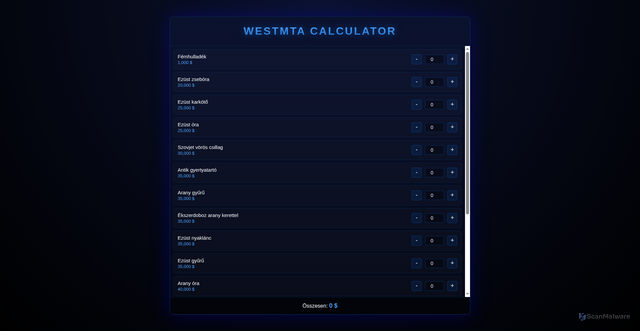 Security scan screenshot of https://westmtacalculator-u7njo1yhqt.edgeone.app/