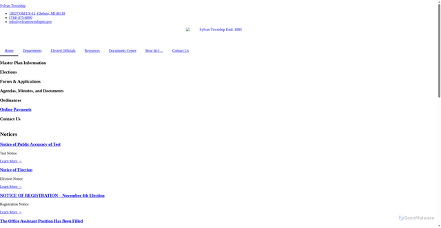 Security scan screenshot of https://sylvantownshipmi.gov/
