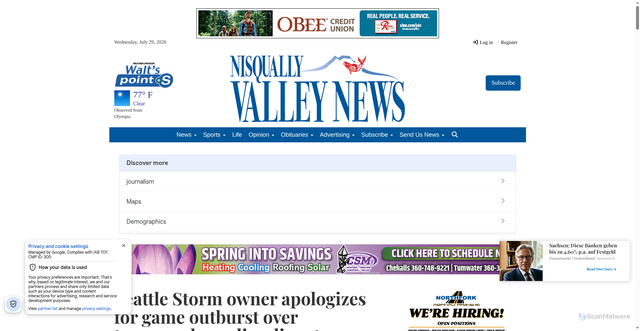 Security scan screenshot of http://www.yelmonline.com/stories/seattle-storm-owner-apologizes-for-game-outburst-over-transgender-policy-dispute,406104
