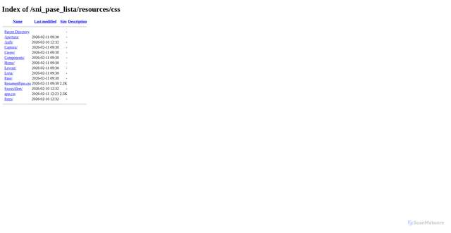 Security scan screenshot of https://estrategia-ni.net/sni_pase_lista/resources/css/