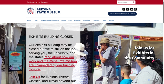 Security scan screenshot of https://statemuseum.arizona.edu/