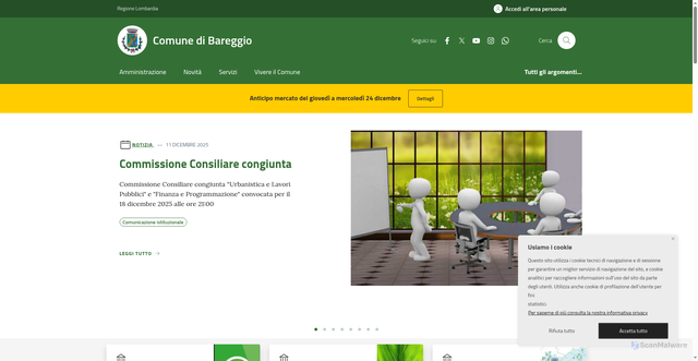 Security scan screenshot of https://www.comune.bareggio.mi.it/