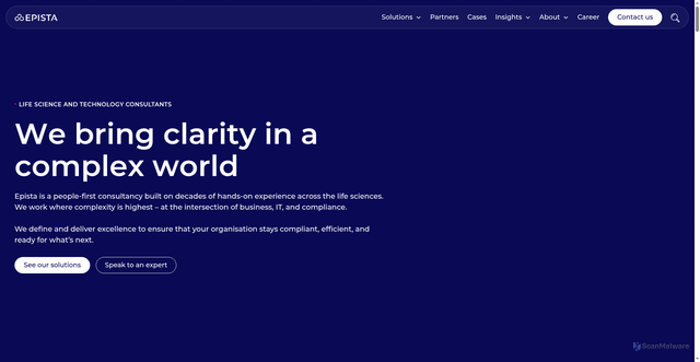 Security scan screenshot of https://epista.se
