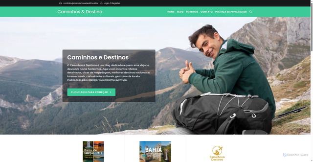 Security scan screenshot of http://caminhosedestinos.site/