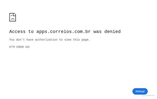 Security scan screenshot of https://apps.correios.com.br