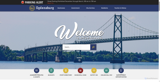 Security scan screenshot of https://ogdensburgny.gov/