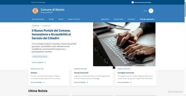 Security scan screenshot of https://www.comune.maiolo.rn.it/