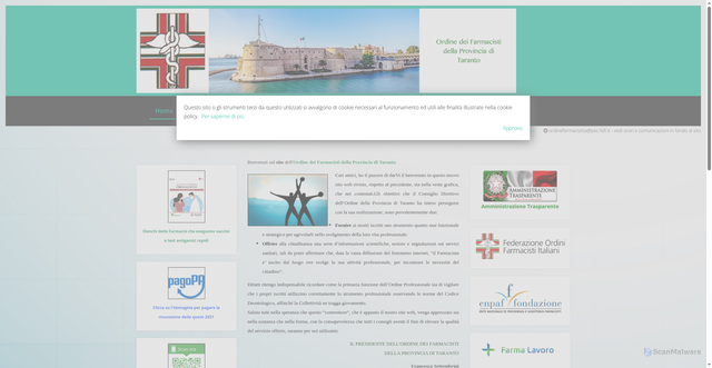 Security scan screenshot of https://www.ordinefarmacistita.it