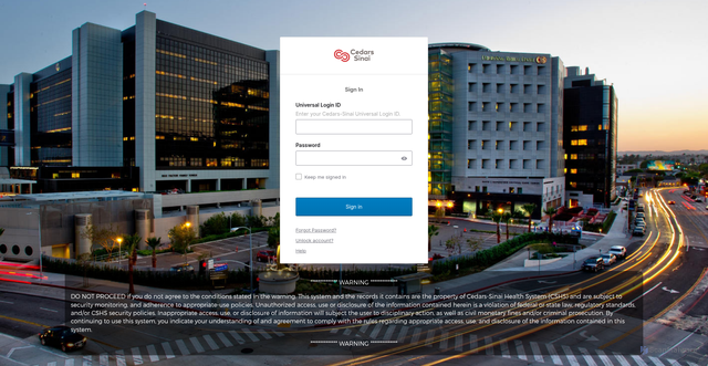 Security scan screenshot of https://carelink.cedars-sinai.edu