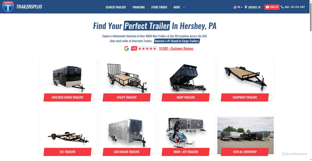 Security scan screenshot of https://trailersplus.com