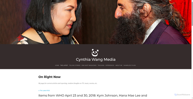 Security scan screenshot of https://www.cynthiawangmedia.com/on-right-now/tag/Kym+Johnson
