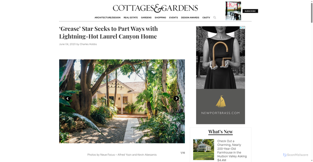 Security scan screenshot of http://cottagesgardens.com/grease-star-seeks-to-part-ways-with-lightning-hot-laurel-canyon-home/