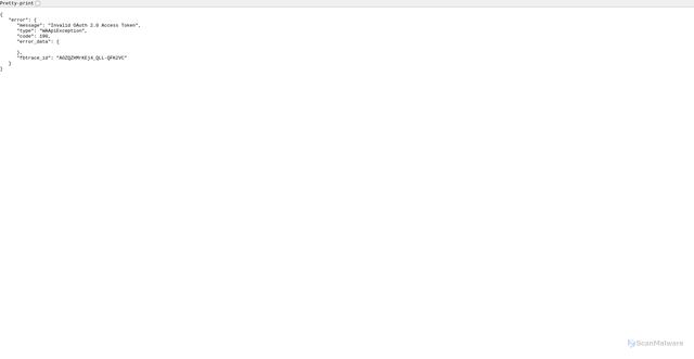 Security scan screenshot of https://graph.whatsapp.com/