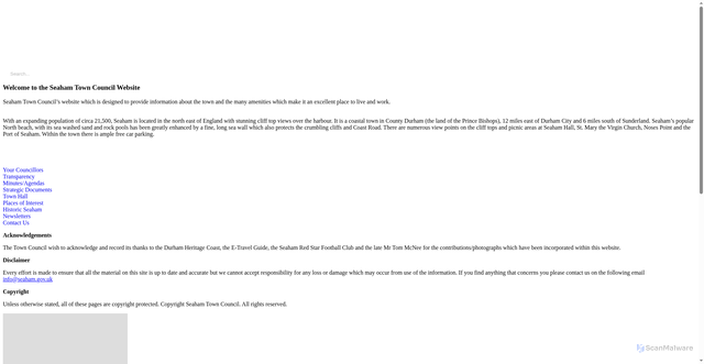 Security scan screenshot of https://www.seaham.gov.uk/