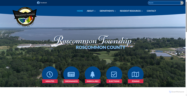 Security scan screenshot of https://roscommontownshipmi.gov/