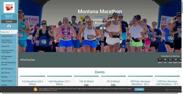 Security scan screenshot of https://runsignup.com/Race/MT/Billings/MTQueenBee13110K