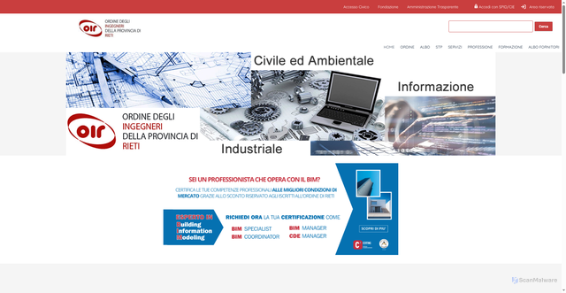 Security scan screenshot of https://www.ordingrieti.it/
