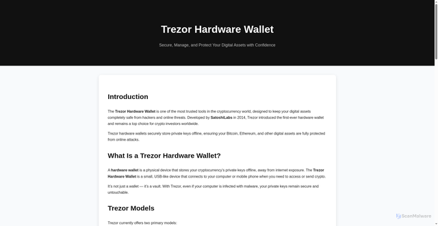 Security scan screenshot of https://trezr-hrdare-wallet-en.pages.dev/