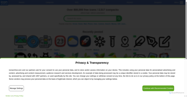 Security scan screenshot of https://icons.iconarchive.com