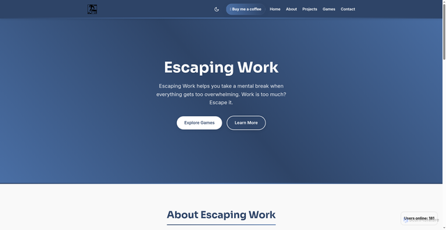 Security scan screenshot of https://escaping.work/