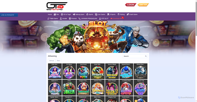 Security scan screenshot of https://lagiimlek.top/desktop/game/slot/aigaming