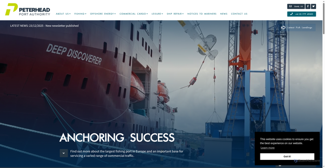 Security scan screenshot of https://www.peterheadport.co.uk/