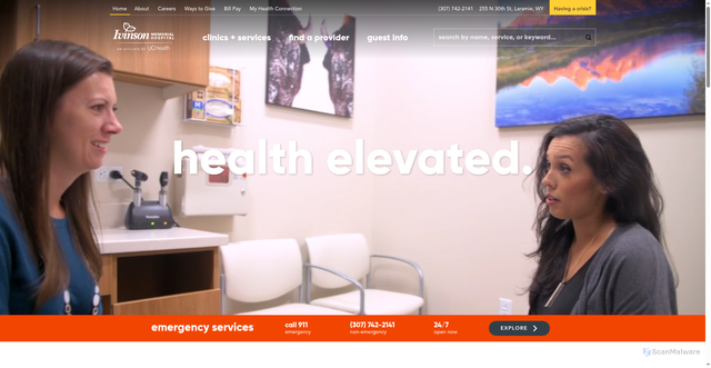Security scan screenshot of https://www.ivinsonhospital.org/