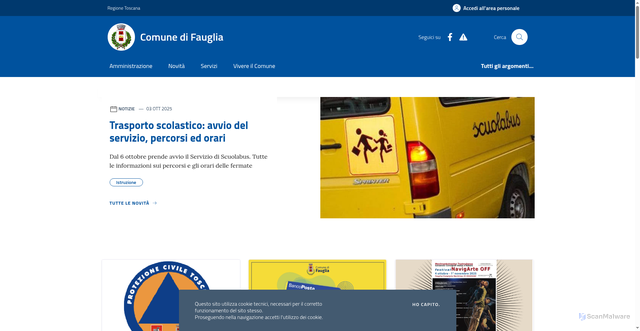 Security scan screenshot of https://www.comune.fauglia.pi.it/