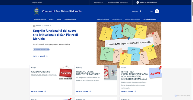 Security scan screenshot of https://www.comune.sanpietrodimorubio.vr.it