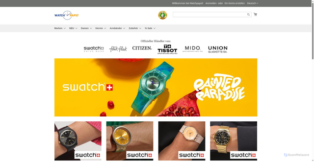 Security scan screenshot of https://watchpapst.de