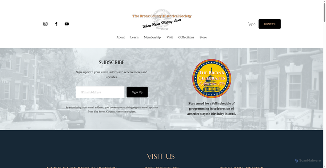 Security scan screenshot of https://bronxhistoricalsociety.org/?srsltid=AfmBOoqnOzvTefyACvaQGhg58sPgers1q134g22cPWNvqOYniXs3hTRZ