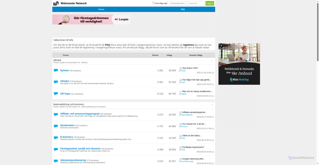 Security scan screenshot of https://www.wn.se/