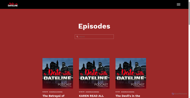 Security scan screenshot of https://www.adatewithdateline.com/episodes/category/%23AndreaCanning